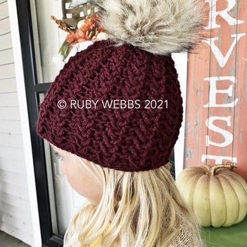 Emery cluster stitch beanie