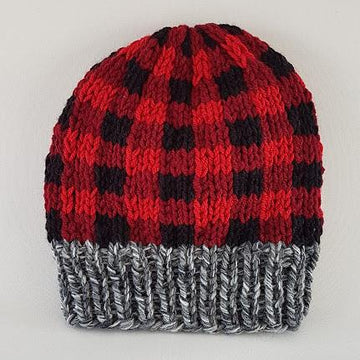 Plaid beanie hat