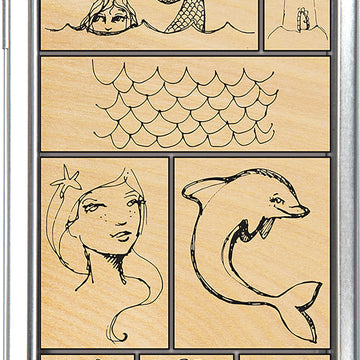 Spellbinders Jane Davenport Artomology Stamp Tin Set - Mermaids