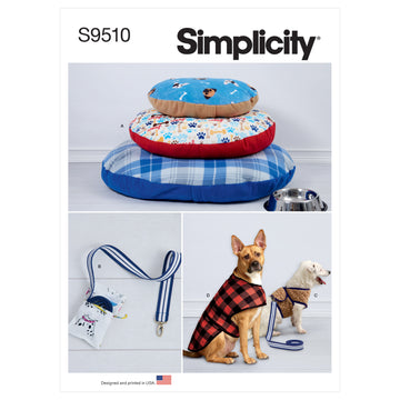 Simplicity Dog Beds, Leash with Case, Harness Vest and Coat S9510 - Paper Pattern, Size A (All Sizes in One Envelope)