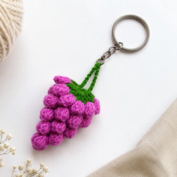 Crochet Grapes Keychain Pattern – PDF + Video Tutorial