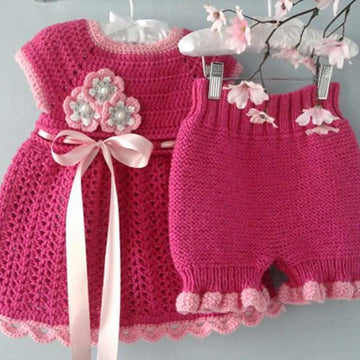 Crocheted Baby Dress Knitting Baby Bloomers