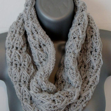 Cowl Infinity Scarf with Zig Zag Pattern