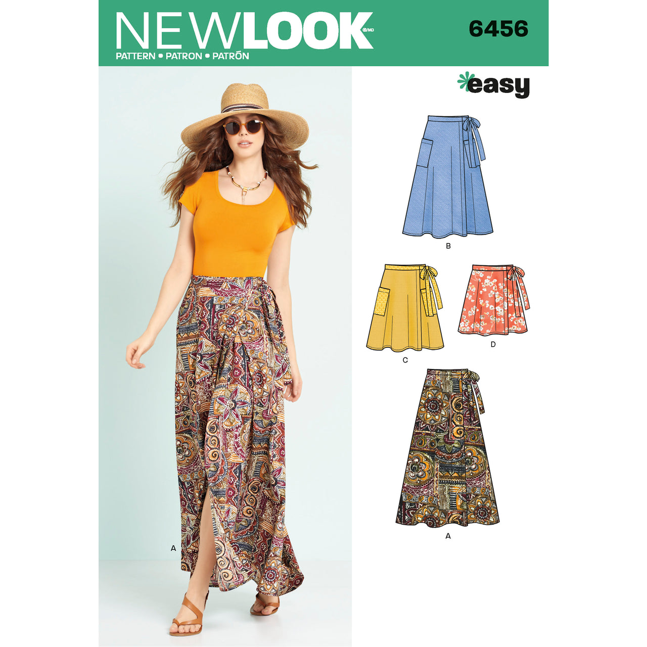 New Look Misses' Easy Wrap Skirts in Four Lengths 6456 - Paper Pattern, Size A (6-8-10-12-14-16-18)