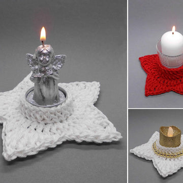 Star tealight holder candle holder - very easy and fast from scraps of yarn