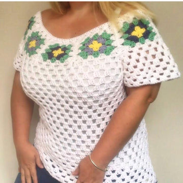 Granny Square Bardot Jumper