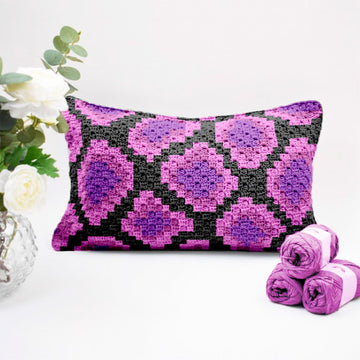 Pink Snake Pillow Cover C2C Crochet Pattern