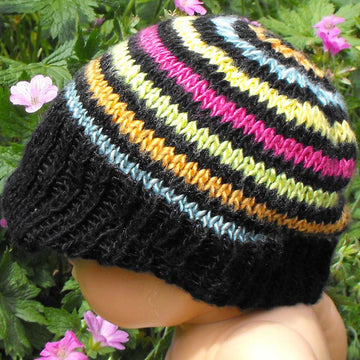 Baby Silk Striped Peak Beanie Cap Hat