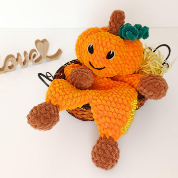 Pumpkin Lovey for Halloween - Low Sew Snuggler Crochet Pattern