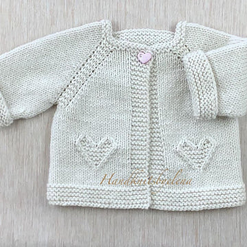 Baby Cardigan with Hearts