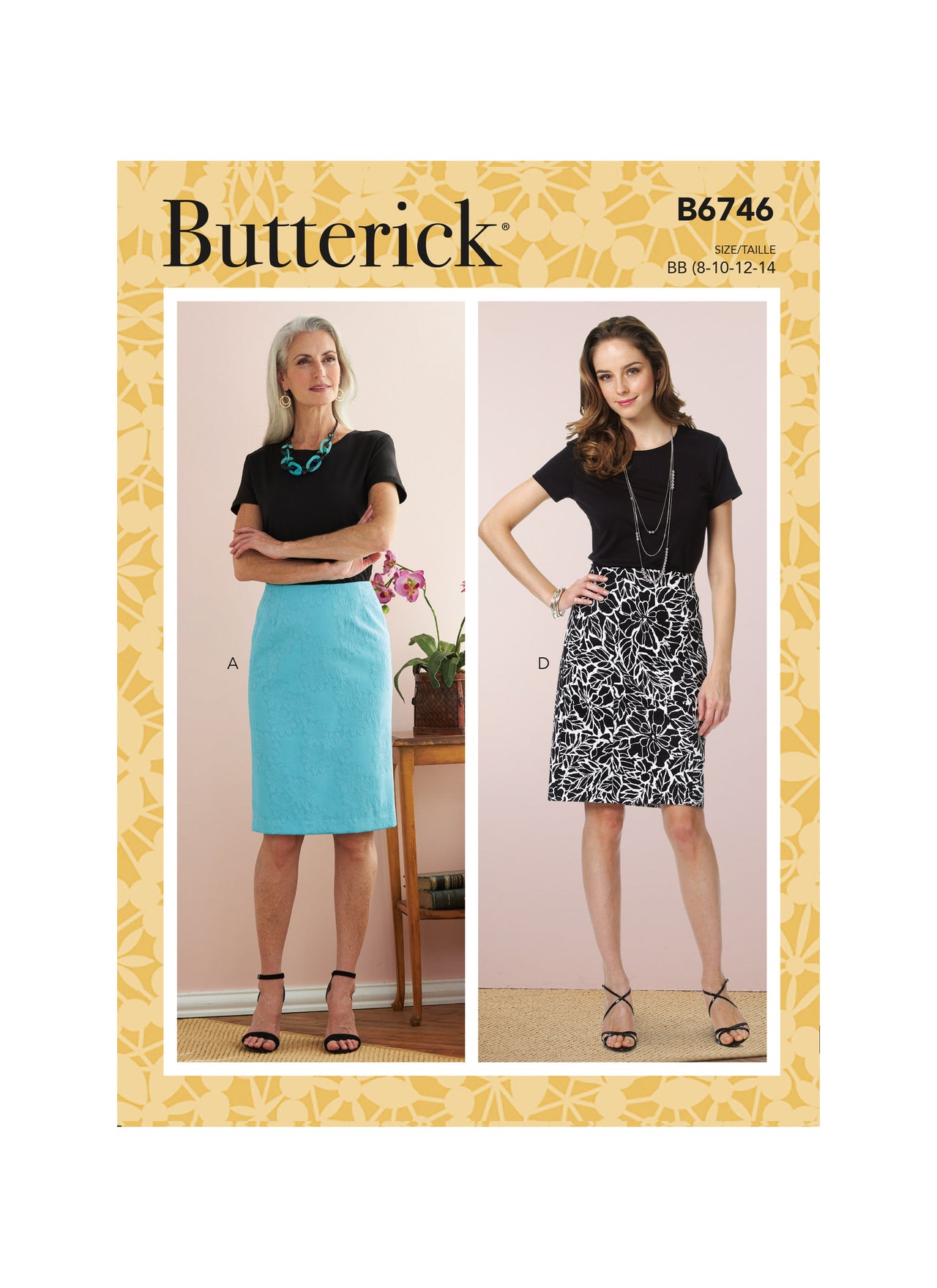 Butterick Misses' Straight Skirts and Belt B6746 - Sewing Pattern