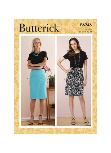 Butterick Misses' Straight Skirts and Belt B6746 - Sewing Pattern