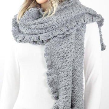 Laila Crochet Ruffle Scarf #815