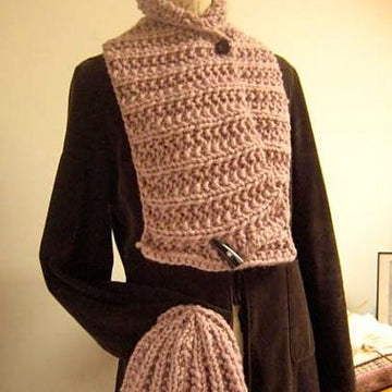 Textured Rib Oversized Neckwarmer and Hat