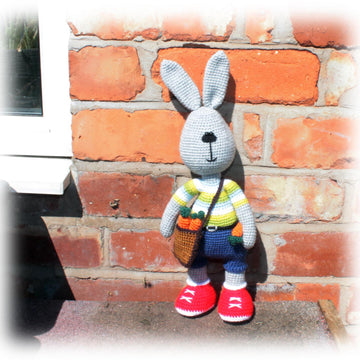 Bunny with Bag of Carrots Crochet Pattern
