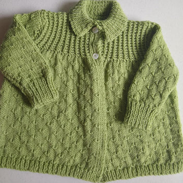 Baby Jacket with Collar (Tunisian Ribbing Yoke)