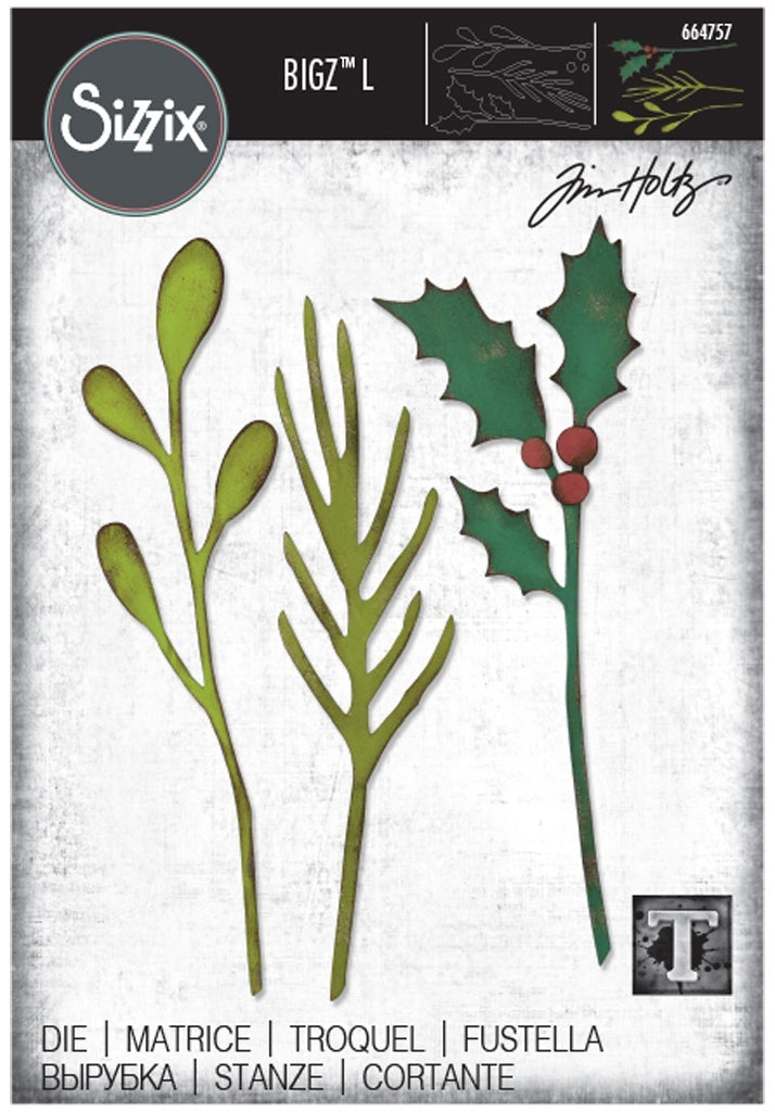 Sizzix Bigz L Die By Tim Holtz - Festive Stems