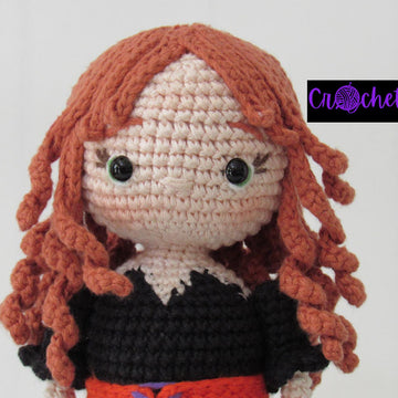 Cute Halloween Witch /Brujita con Escoba y Caldera