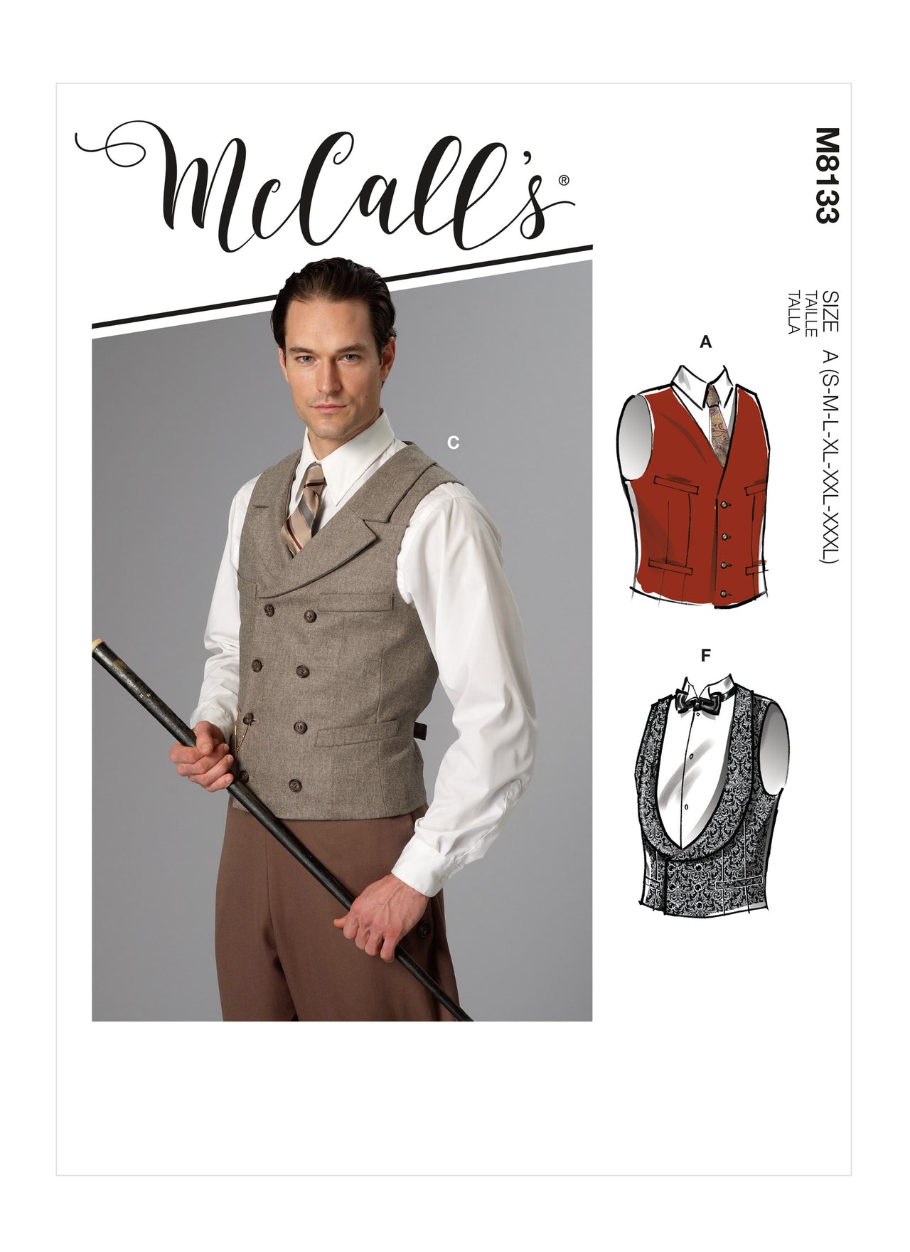 McCall's Men's Vest M8133 - Sewing Pattern