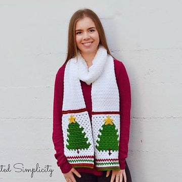 Retro Christmas Tree Scarf