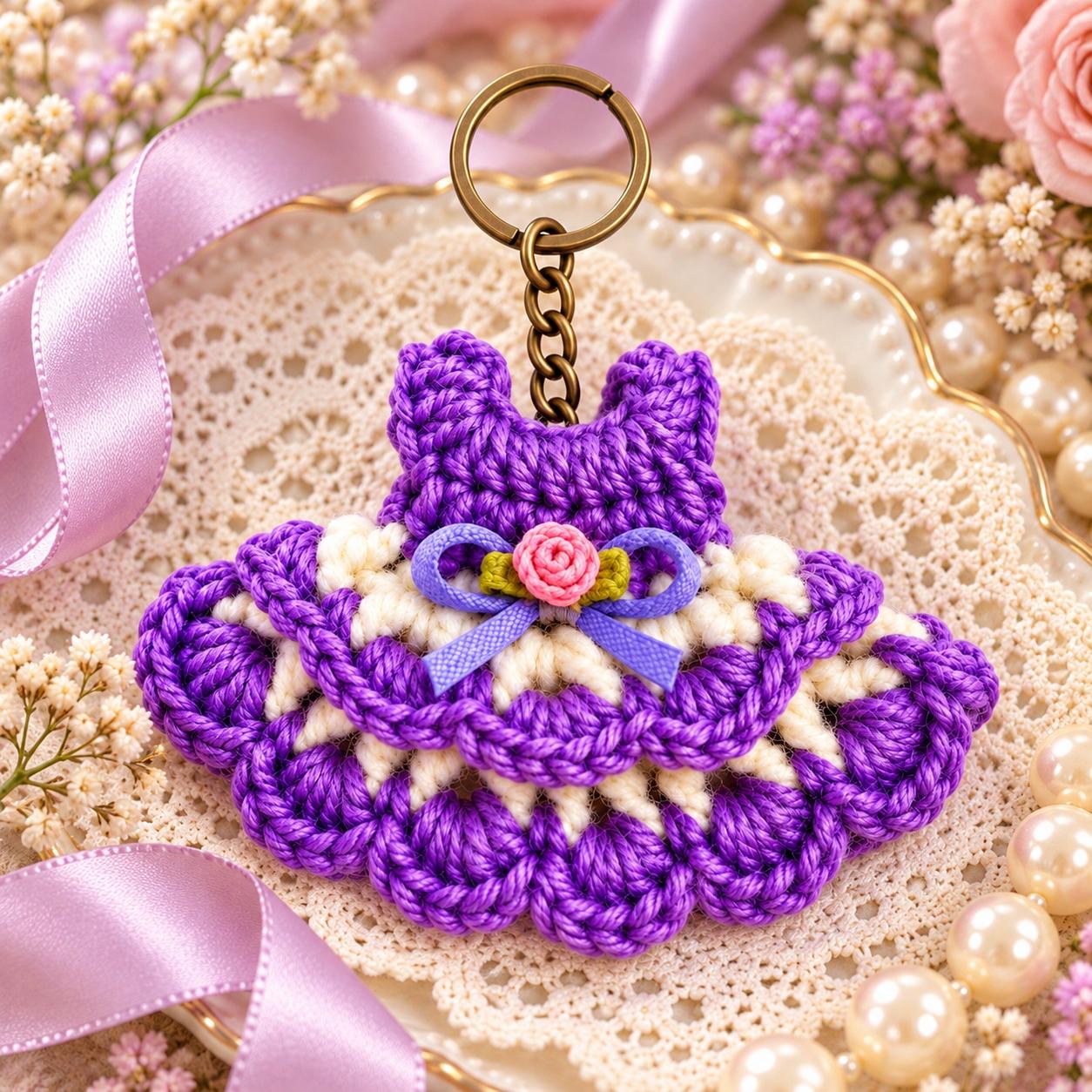 5 Crochet Keychain Patterns Bundle PDF + Video Tutorials | Mini Bag Charms & Cute Crochet Gifts