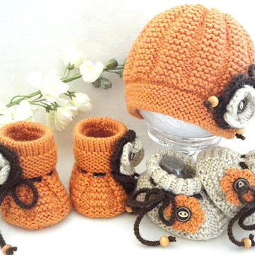 Knitting Baby Jacket Hat and Shoes Baby Set Anna Pattern