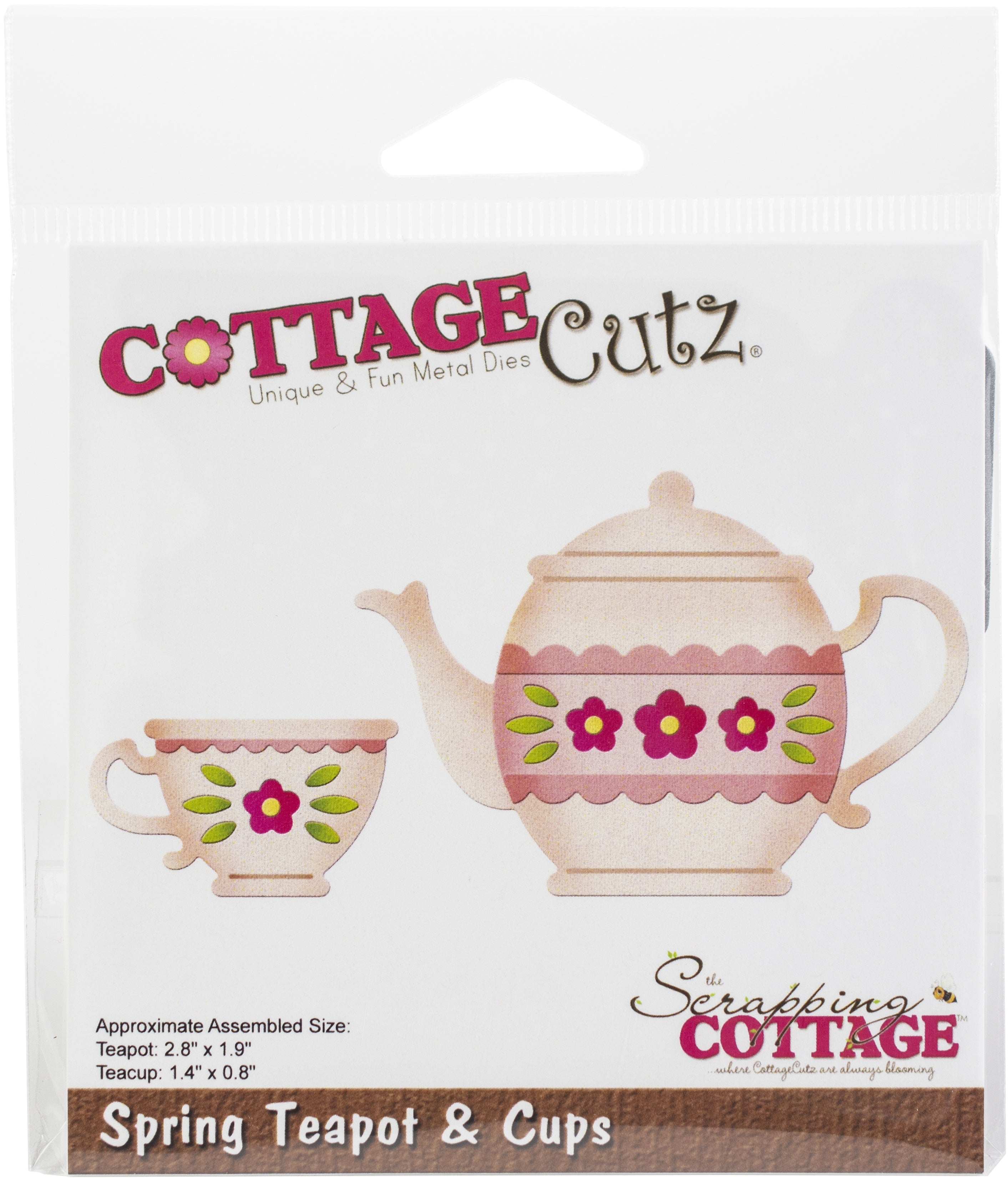 CottageCutz Dies - Spring Teapot & Cups .08" To 2.8"
