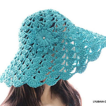 Turquoise Summer Floppy Hat