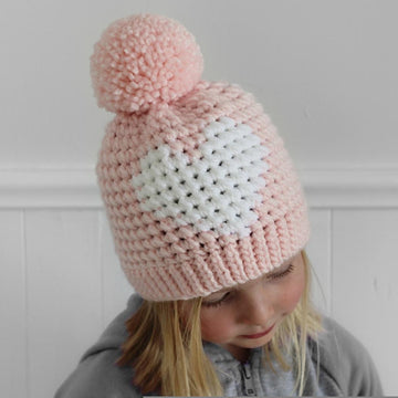 Hunter Crochet Heart Hat