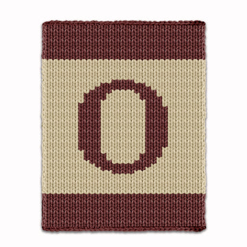 Initial Letter O - Intarsia chart for finger knit blanket