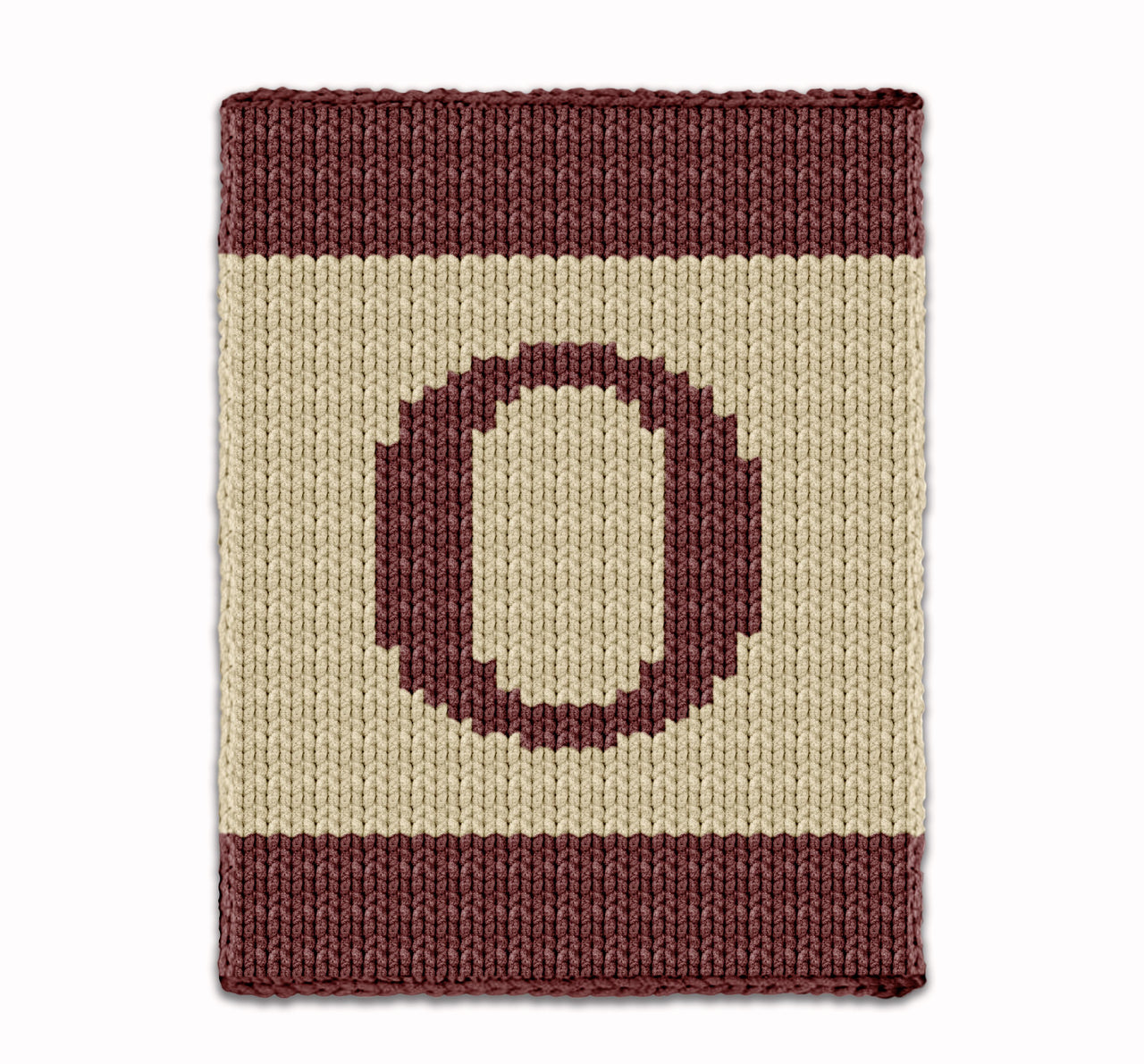 Initial Letter O - Intarsia chart for finger knit blanket