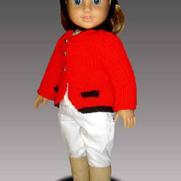 Knitting Pattern, English Riding Jacket, fits American Girl Doll and 18 in. dolls. 025