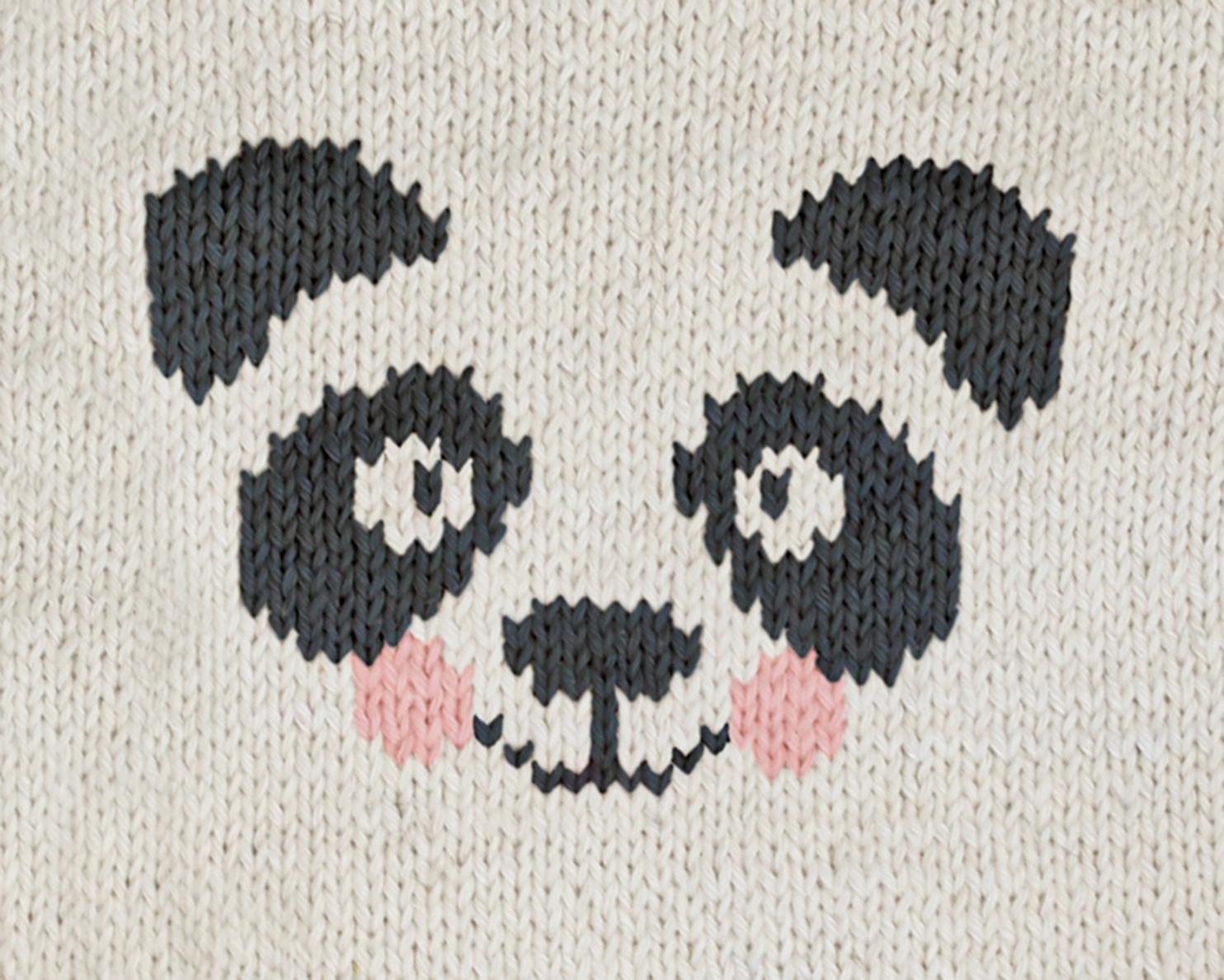 Cute Panda Face Knitting Chart