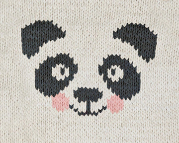Cute Panda Face Knitting Chart