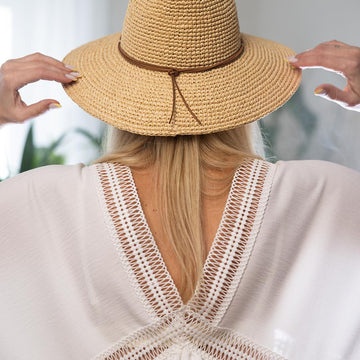 Wide brim raffia hat Safari