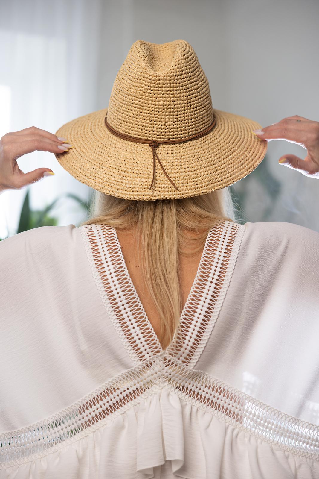 Wide brim raffia hat Safari