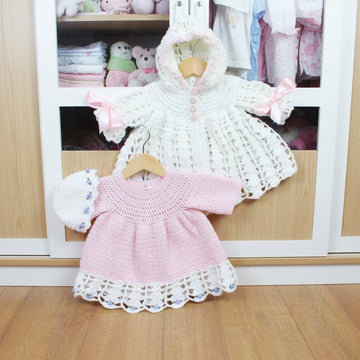Lilac Hooded Baby Jacket Pattern #158