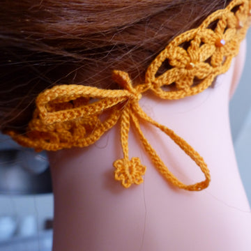 Headband "Orange Flowers and pearls"