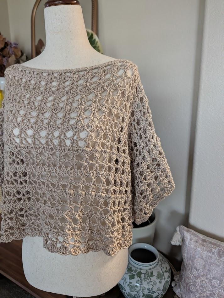 Seafoam Serenity Crochet Pullover Top