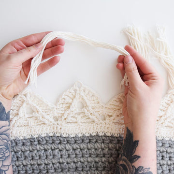 Crochet Macramé Edged Blanket