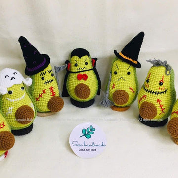 Avocado Halloween Edition- Crochet pattern _ PDf file- English