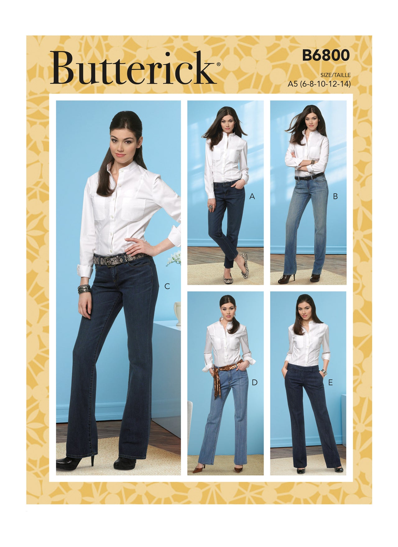 Butterick Misses' Four-Pocket Jeans & Trousers B6800 - Sewing Pattern