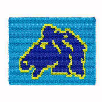 Horse Chunky Blanket - Hand Finger Knitting Pattern