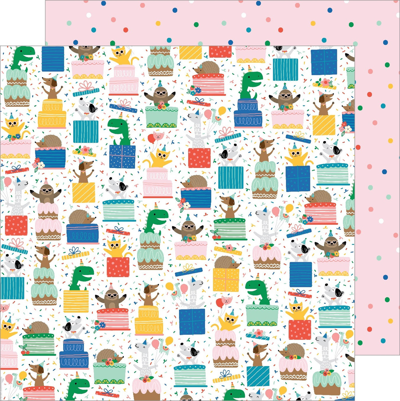 American Crafts Happy Cake Day Double-Sided Cardstock 12"X12" 25/Pkg - Surprise