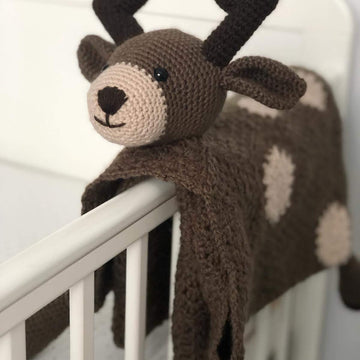 3in1 Woodland Deer Folding Baby Blanket Toy Lovey