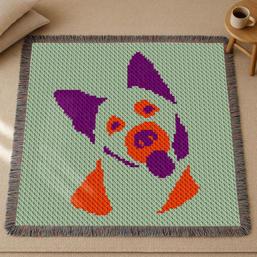 German Shepherd Blanket C2C Beginner-Friendly Throw CROCHET PATTERN Dog Face Stroller