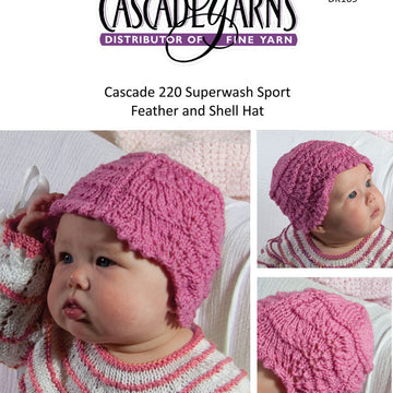 Feather and Shell Hat in Cascade 220 Superwash Sport - DK169