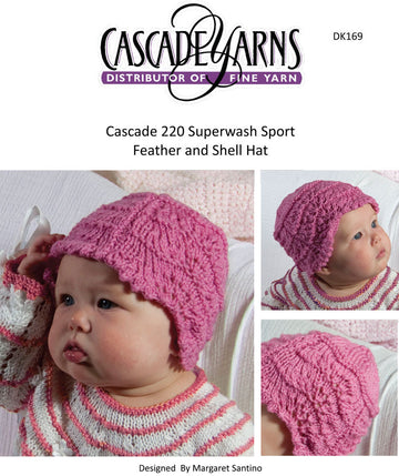 Feather and Shell Hat in Cascade 220 Superwash Sport - DK169