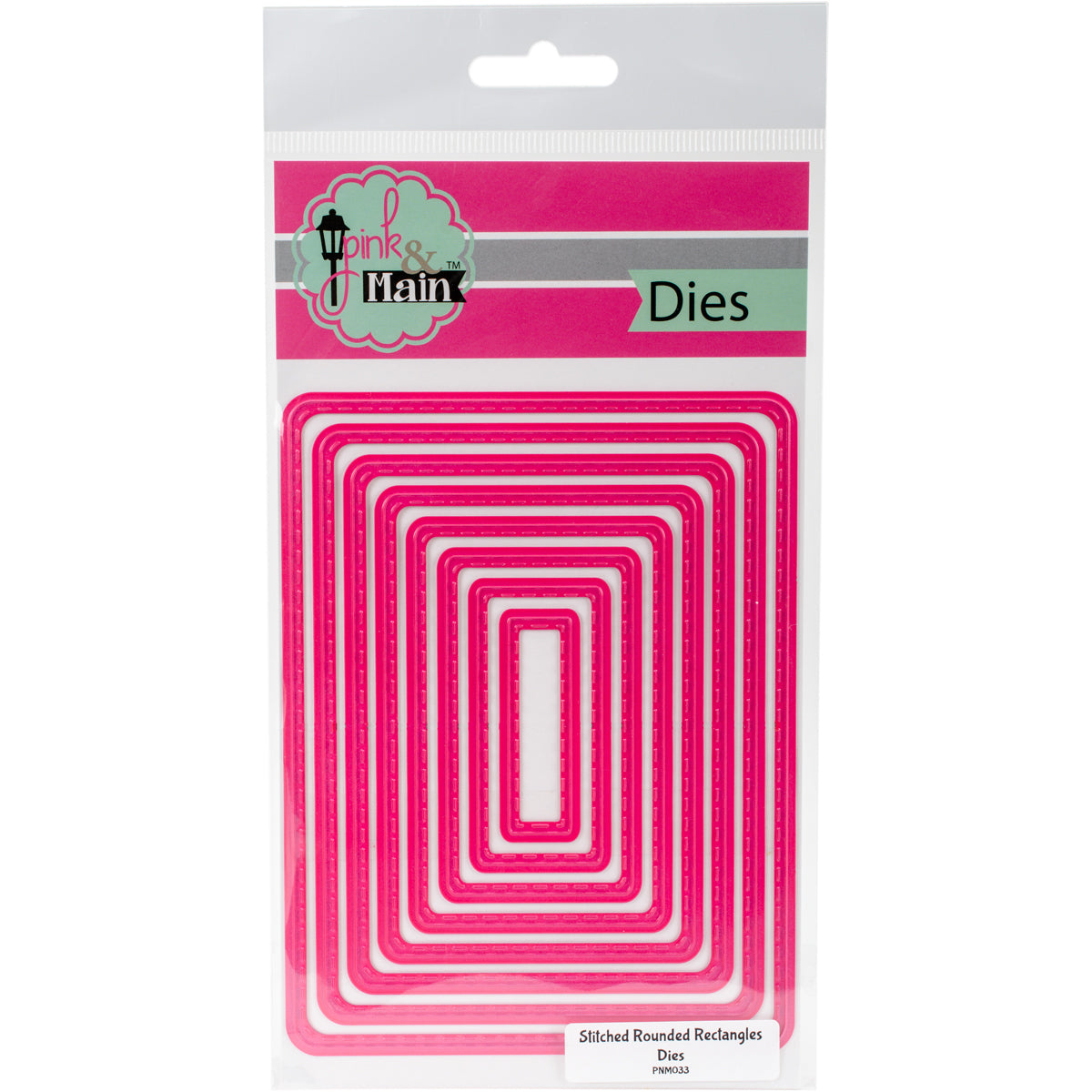 Pink & Main Dies - Stitched Rounded Rectangles, 8/Pkg