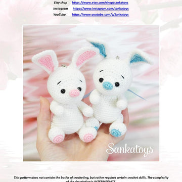 Keychain Little White Bunny